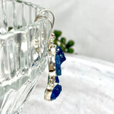 Blue Apatite raw double drop earrings KEGJ1102 - Nature's Magick