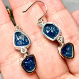 Blue Apatite raw double drop earrings KEGJ1102 - Nature's Magick