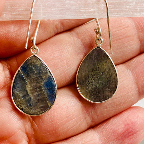 Blue Sapphire faceted teardrop earrings KEGJ1015 - Nature's Magick