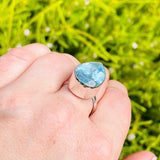 Blue Topaz faceted large teardrop ring s.9 KRGJ1530 - Nature's Magick