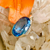 Blue Topaz oval faceted pendant KPGJ3021 - Nature's Magick