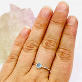 Blue Topaz Round Faceted Fine Band Ring R3754-BC - Nature's Magick