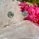 Blue Topaz round faceted stud earrings KEGJ833 - Nature's Magick