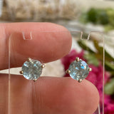 Blue Topaz round faceted stud earrings KEGJ925 - Nature's Magick