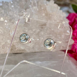 Blue Topaz round faceted studs KEGJ1134 - Nature's Magick