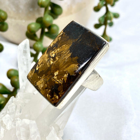 Bronzite rectangular ring s.11 KRGJ2461 - Nature's Magick