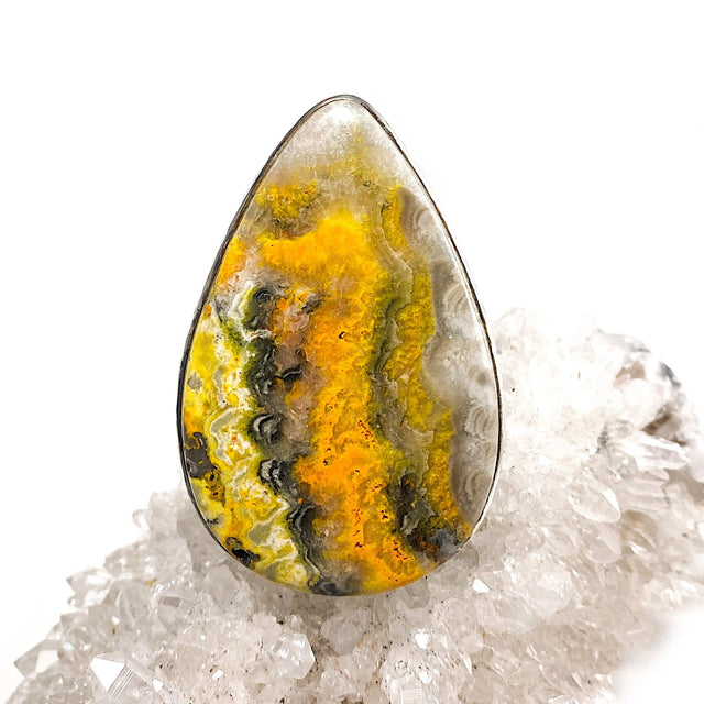 Bumblebee jasper teardrop ring s.10 KRGJ1297 - Nature's Magick