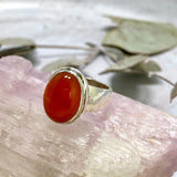 Carnelian oval cabochon ring s.8 KRGJ2318 - Nature's Magick