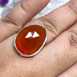 Carnelian oval faceted ring s.10 KRGJ2554 - Nature's Magick