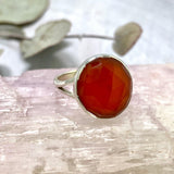 Carnelian oval faceted ring s.8 KRGJ2121 - Nature's Magick