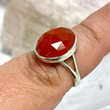 Carnelian oval faceted ring s.8 KRGJ2121 - Nature's Magick