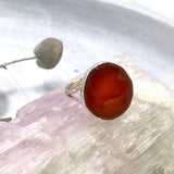 Carnelian oval faceted ring s.9 KRGJ2122 - Nature's Magick