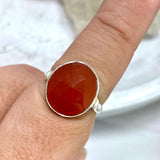 Carnelian oval faceted ring s.9 KRGJ2551 - Nature's Magick