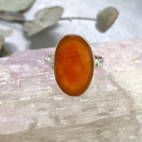 Carnelian oval faceted ring s.9 KRGJ2552 - Nature's Magick