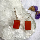 Carnelian rectangular faceted earrings KEGJ804 - Nature's Magick