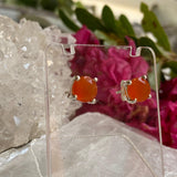 Carnelian round faceted stud earrings KEGJ924 - Nature's Magick