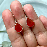 Carnelian teardrop faceted earrings KEGJ326 - Nature's Magick