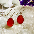 Carnelian teardrop faceted earrings KEGJ803 - Nature's Magick