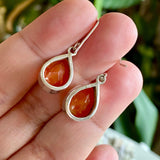 Carnelian teardrop faceted earrings KEGJ803 - Nature's Magick