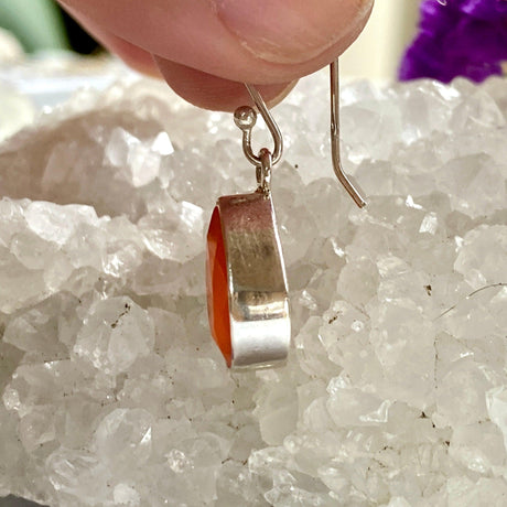 Carnelian teardrop faceted earrings KEGJ803 - Nature's Magick