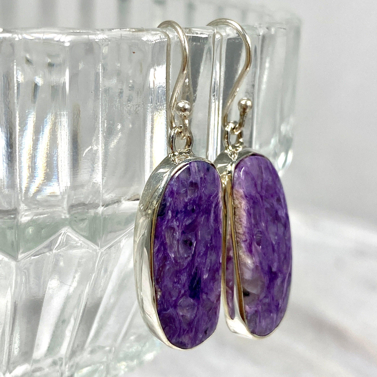 Charoite freeform earrings KEGJ1257 - Nature's Magick