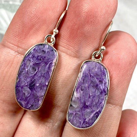 Charoite freeform earrings KEGJ1257 - Nature's Magick