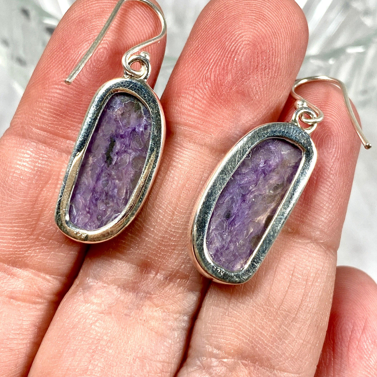 Charoite freeform earrings KEGJ1257 - Nature's Magick