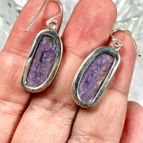 Charoite freeform earrings KEGJ1257 - Nature's Magick