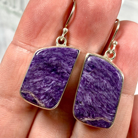 Charoite freeform earrings KEGJ971 - Nature's Magick