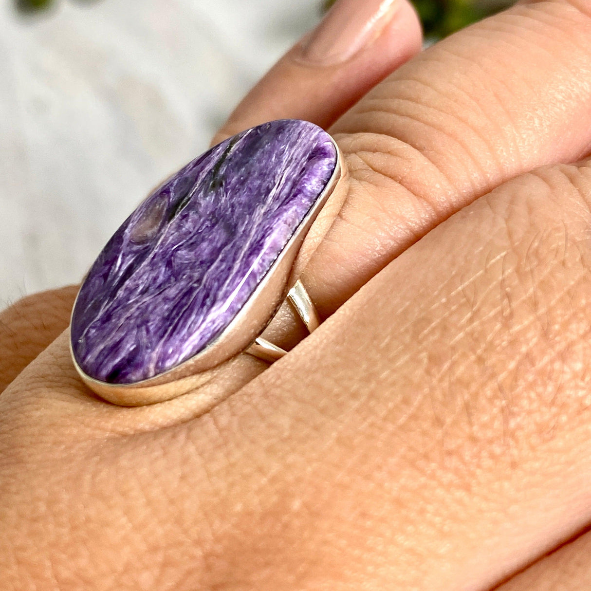 Charoite freeform ring s.10 KRGJ2669 - Nature's Magick