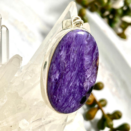 Charoite oval pendant KPGJ2749 - Nature's Magick