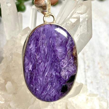 Charoite oval pendant KPGJ2749 - Nature's Magick