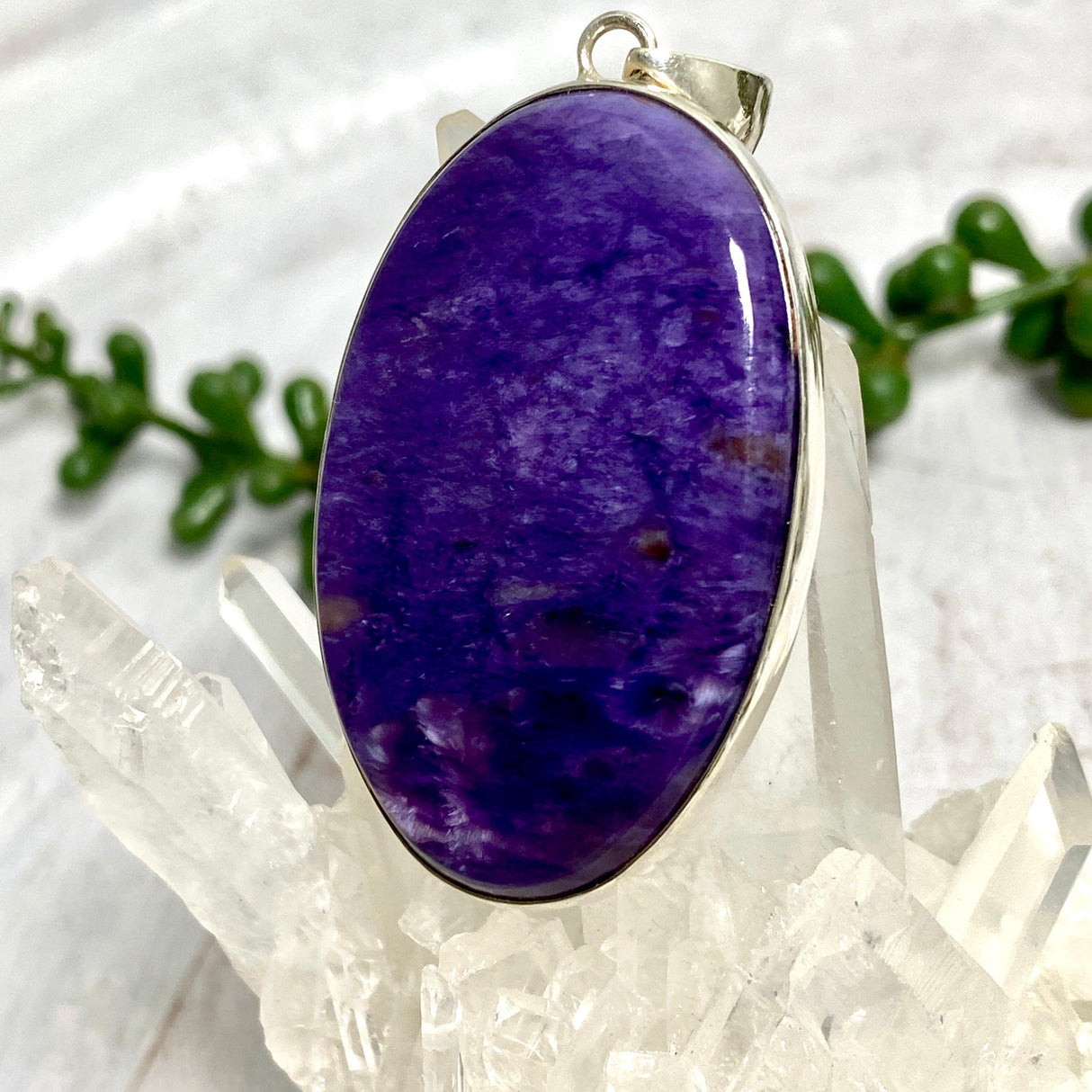 Charoite oval pendant KPGJ3390 - Nature's Magick