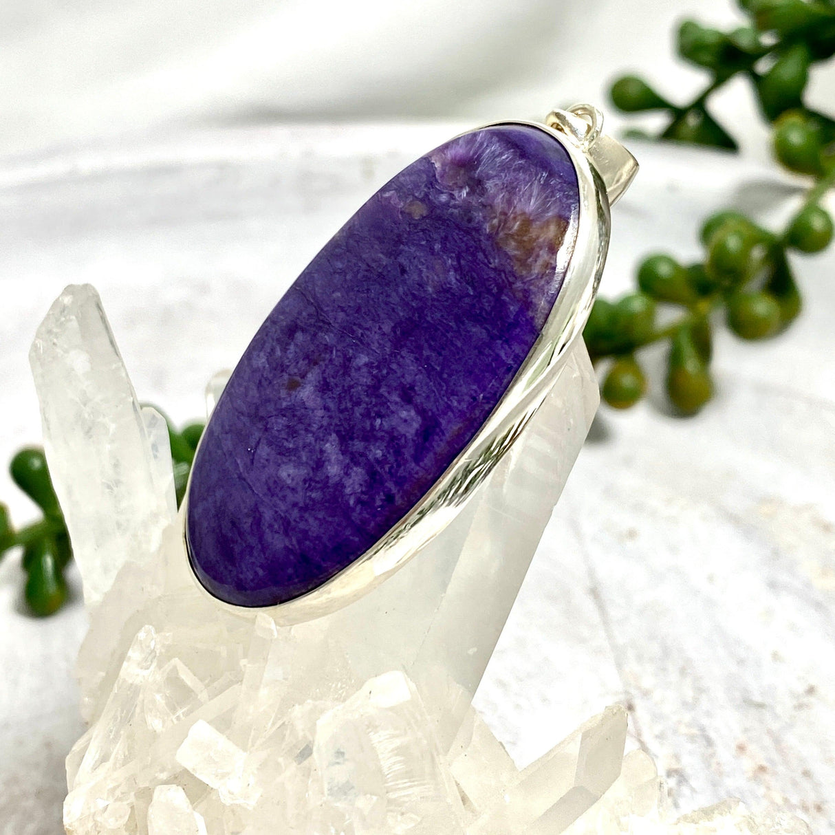 Charoite oval pendant KPGJ3391 - Nature's Magick