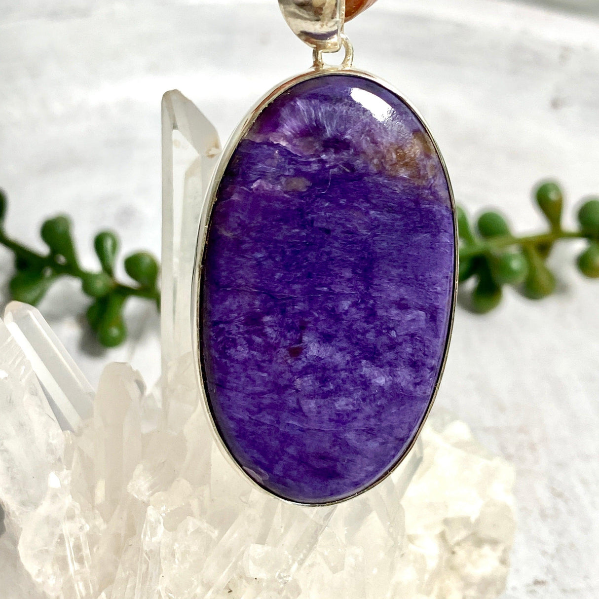 Charoite oval pendant KPGJ3391 - Nature's Magick