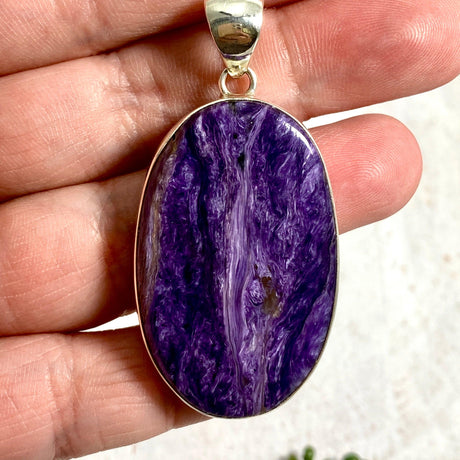 Charoite oval pendant KPGJ3392 - Nature's Magick