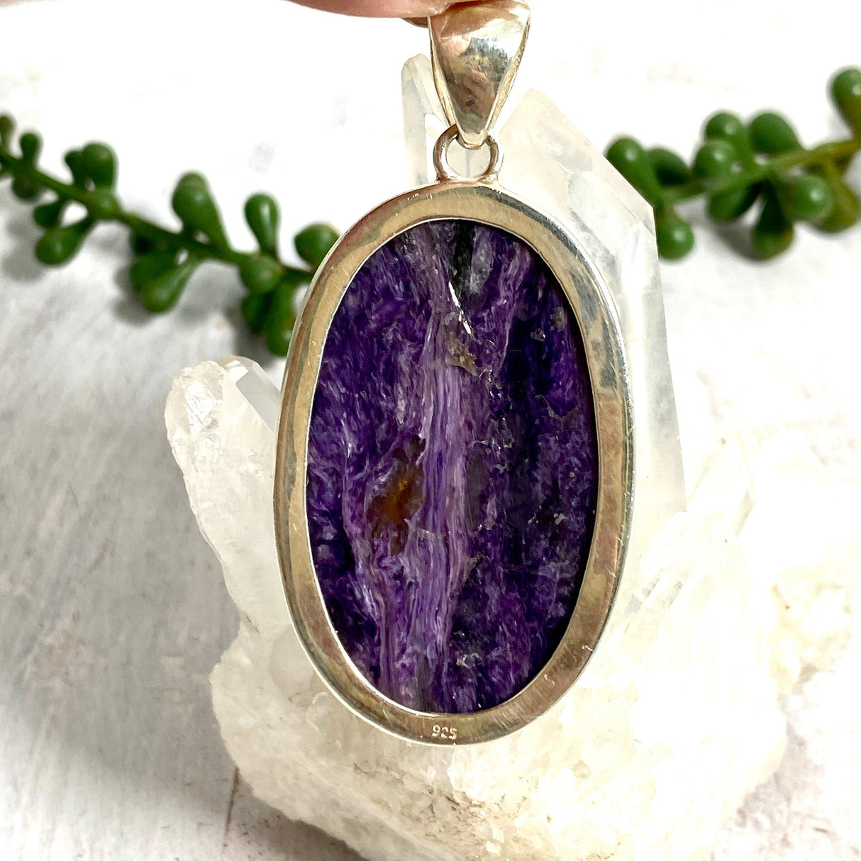 Charoite oval pendant KPGJ3392 - Nature's Magick