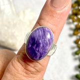 Charoite oval ring s.8 KRGJ2668 - Nature's Magick