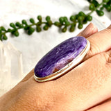 Charoite oval ring s.9 KRGJ2079 - Nature's Magick