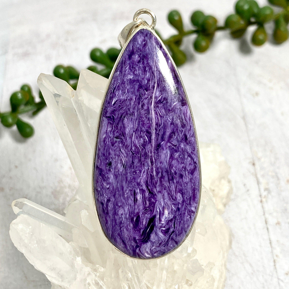 Charoite teardrop pendant KPGJ2752 - Nature's Magick