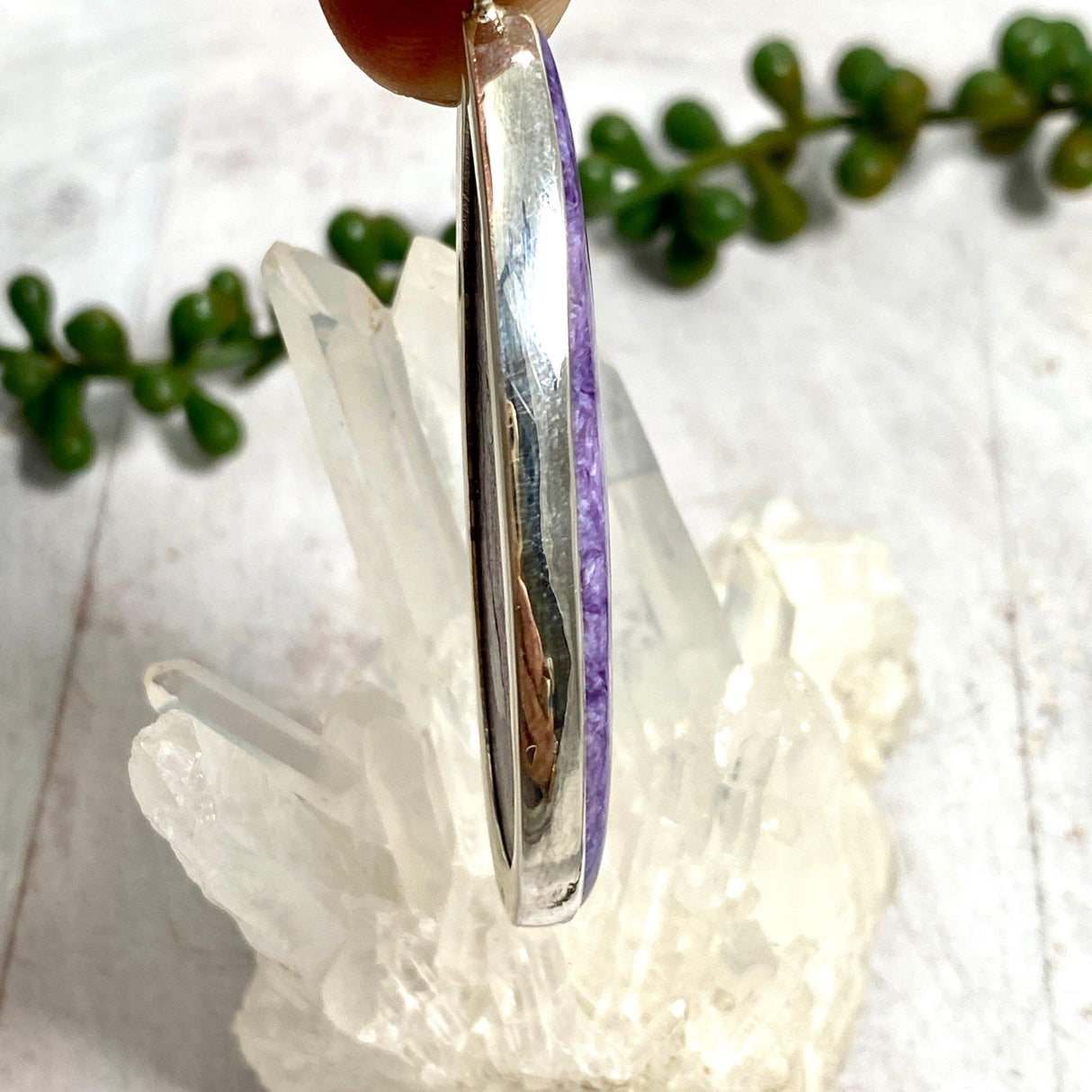 Charoite teardrop pendant KPGJ2752 - Nature's Magick