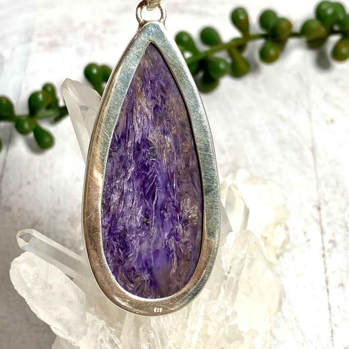 Charoite teardrop pendant KPGJ2752 - Nature's Magick