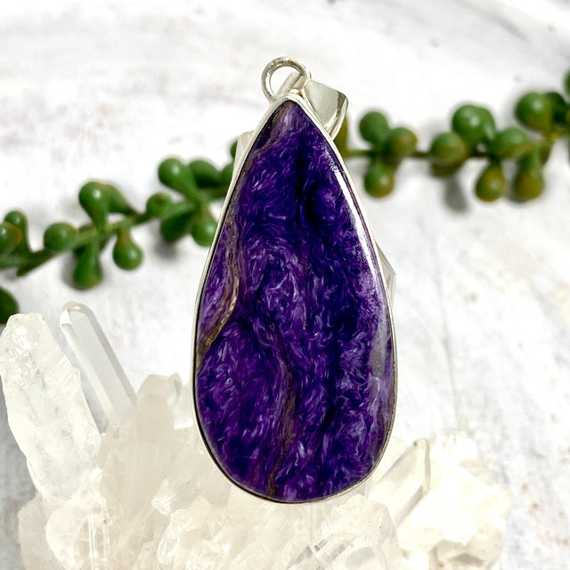 Charoite teardrop pendant KPGJ3389 - Nature's Magick