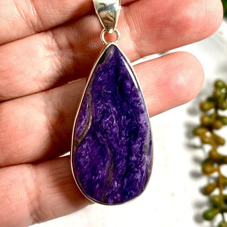 Charoite teardrop pendant KPGJ3389 - Nature's Magick