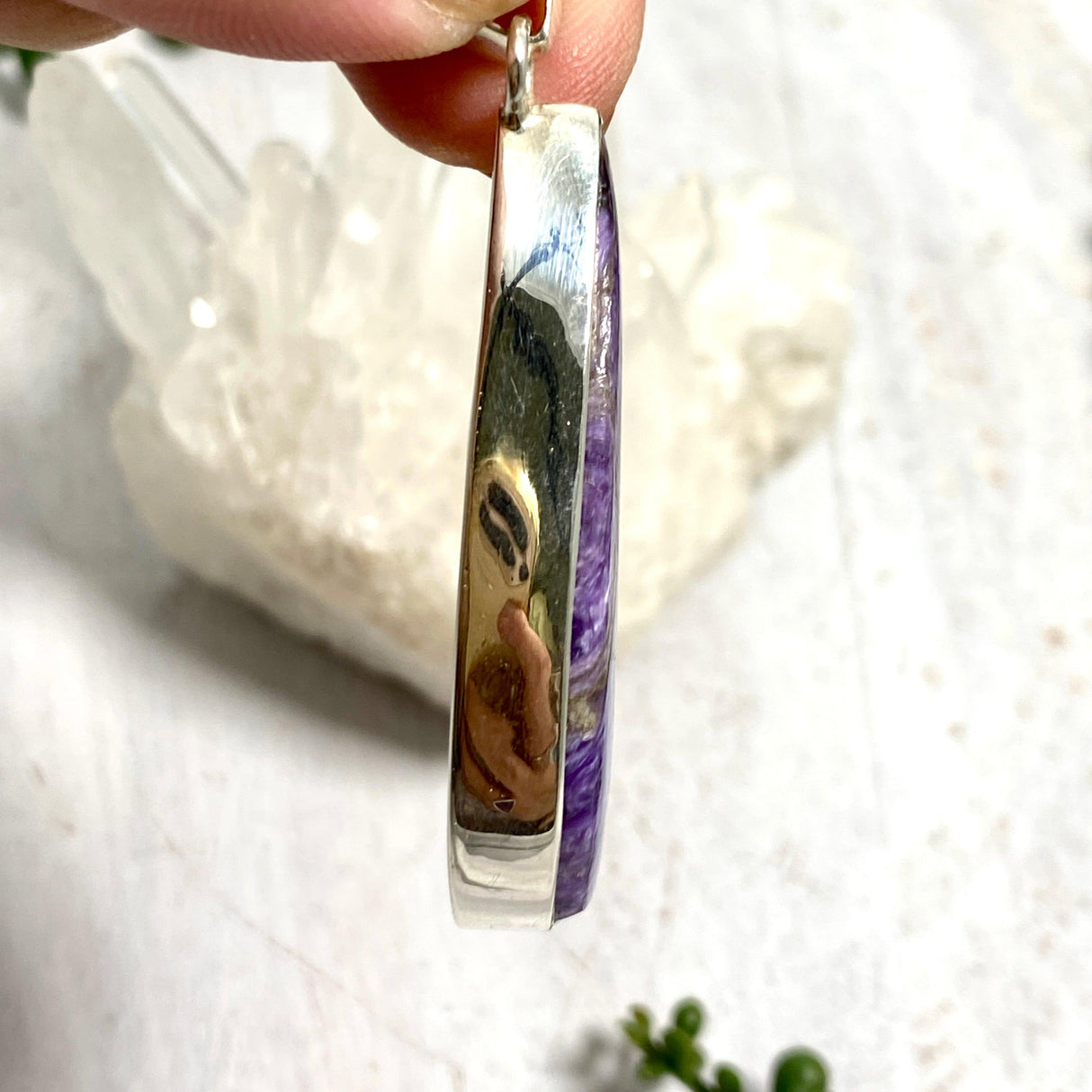 Charoite teardrop pendant KPGJ3389 - Nature's Magick