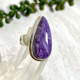 Charoite teardrop ring s.7 KRGJ2077 - Nature's Magick