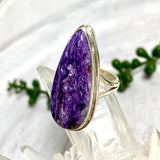 Charoite teardrop ring s.8 KRGJ2078 - Nature's Magick