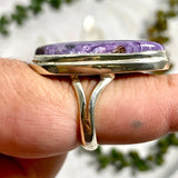 Charoite teardrop ring s.8 KRGJ2078 - Nature's Magick