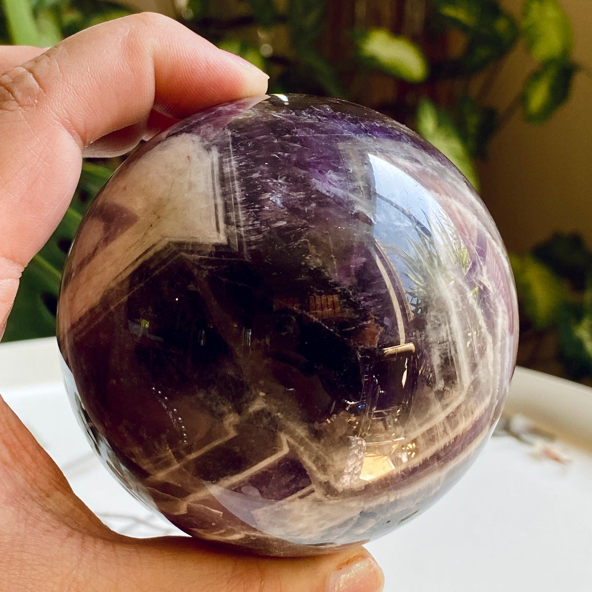 Chevron Amethyst sphere CHAMS-04 - Nature's Magick