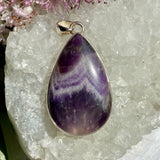 Chevron Amethyst teardrop pendant KPGJ2936 - Nature's Magick